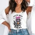 Cute But Feral Colorful Racoon With Sunglasses Racoon Small Flowy Tank