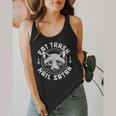 Raccoon Eat Trash Hail Satan Gothic Racoon Flowy Tank