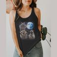 Raccoon Howling Moon Flowy Tank – Fun Animal Design