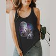 Raccoon Moonlight Reverie Flowy Tank - Unisex Night Sky Apparel