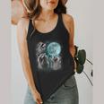 Raccoon Shirt 3 Racoons Howling At Moon Weird Cursed Flowy Tank
