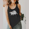 Retro Trashpanda On The Half Moon Vintage Raccoon Flowy Tank