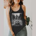 Scared Raccoon Selfie With Sasquatch Bigfoot Raccoon Flowy Tank