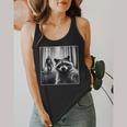 Scared Raccoon Selfie With Sasquatch Bigfoot Raccoon Flowy Tank