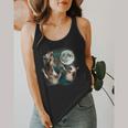 Three Possum Moon Cursed Meme Flowy Unisex Tank Top