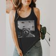 UFO Raccoon Flowy Tank Top - Fun Alien Theme for Casual Wear