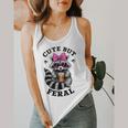 Cute But Feral Colorful Racoon With Sunglasses Racoon Small Flowy Tank