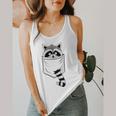 Raccoon Cartoon Animal Pocket Tank - Casual Fit, Modern Style