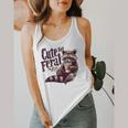 Raccoon Coffee Lover Flowy Tank - Vintage Cute Appeal