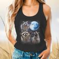Raccoon Howling Moon Flowy Tank – Fun Animal Design