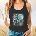 Raccoon Shirt 3 Racoons Howling At Moon Weird Cursed Flowy Tank
