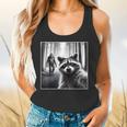 Scared Raccoon Selfie With Sasquatch Bigfoot Raccoon Flowy Tank