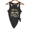 Live Fast Eat Trash Retro Trash Panda Raccoon Flowy Tank