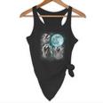 Raccoon Shirt 3 Racoons Howling At Moon Weird Cursed Flowy Tank