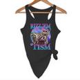 Rizz Em With The Tism Retro Raccoon Meme Flowy Tank