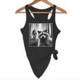 Scared Raccoon Selfie With Sasquatch Bigfoot Raccoon Flowy Tank