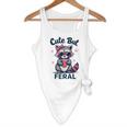 Funny Raccoon Flowy Tank for Women | Cute Yet Feral Summer Vibe