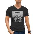 Alien UFO Raccoon Men's V-Neck T-Shirt – Unique Space Adventure Theme