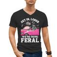 Get In Loser Meme Unisex V-Neck T-Shirt - Raccoon & Opossum Humor