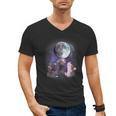 Men's V-Neck T-Shirt - Rat Howling at Moon Design | Unique Gift