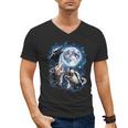 Men's V-Neck T-Shirt - Three Animal Moon Meme | Fun Wildlife Theme