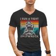 Raccoon Captain Men's V-Neck T-Shirt - Humorous Vintage Style