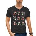 Raccoon Christmas Pajama Men's V-Neck Tee | Festive Lights Fun
