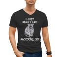 Raccoon Love Men's V-Neck T-Shirt | Quirky Animal Lovers Gift
