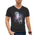 Raccoon Men's V-Neck T-Shirt - Moonlit Wilderness Theme