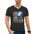 Raccoon Men's V-Neck T-Shirt - Night Scene Wildlife Lover's Gift