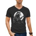 Raccoon Playing Guitar T-Shirt - Moonlit Guitarist Vibe | Men's V-Neck
