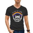 Raccoon Pride V-Neck T-Shirt - LGBTQ Rainbow Celebration for Men