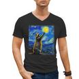 Raccoon Starry Night Van Gogh Men's V-Neck T-Shirt for Art Lovers