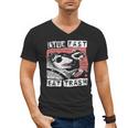 Raccoon V-Neck Men's T-Shirt | Playful Strawberry Design