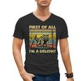 Retro Angry Raccoon V-Neck T-Shirt for Men | Fun Animal Design