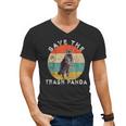 Save The Trash Panda – Retro Raccoon Sunset Men's V-Neck T-Shirt