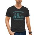 Support Local Street Cat Vintage Raccoon Wildlife Men's V-Neck Tee