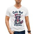 Cute But Feral Raccoon V-Neck T-Shirt for Women & Men - Fun Summer Style