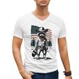 Raccoon Cowboy Country Men's V-Neck T-Shirt - Adults Retro Style