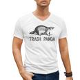 Raccoon Men's V-Neck T-Shirt - Modern Grey Animal Print, Small