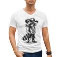 Raccoon Western V-Neck T-Shirt for Men & Women - Cowboy Cowgirl Style