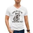 Sarcastic Men's V-Neck T-Shirt - Raccoon Humor for Casual Wear