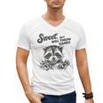 Sarcastic Raccoon Men's V-Neck T-Shirt for Humorous Casual Wear