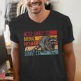 Adopt A Street Cat Shirt Street Cat Funny Raccoon Lovers Men's V-Neck T-Shirt