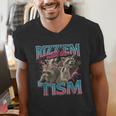 Autistic Raccoon Meme T-Shirt | Men's V-Neck | Fun & Unique
