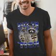 Autistic Raccoon Rizz Meme V-Neck T-Shirt for Men | Fun & Unique