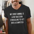 Funny Raccoon V-Neck Men's T-Shirt | Sarcastic Spirit Animal Tee