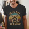 Let's Get Trashed Raccoon | Small V-Neck T-Shirt for Men