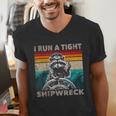 Raccoon Captain Men's V-Neck T-Shirt - Humorous Vintage Style