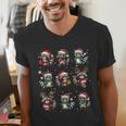 Raccoon Christmas Pajama Men's V-Neck Tee | Festive Lights Fun
